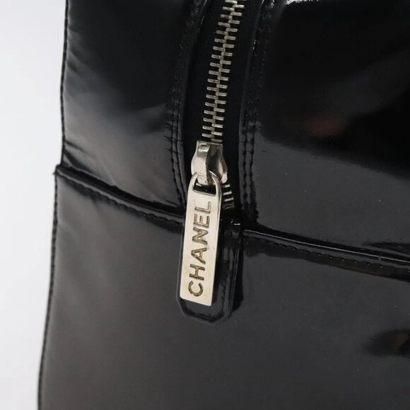 CHANEL Choco Bar Hand Bag Enamel Black Silver - Picture 10 of 15